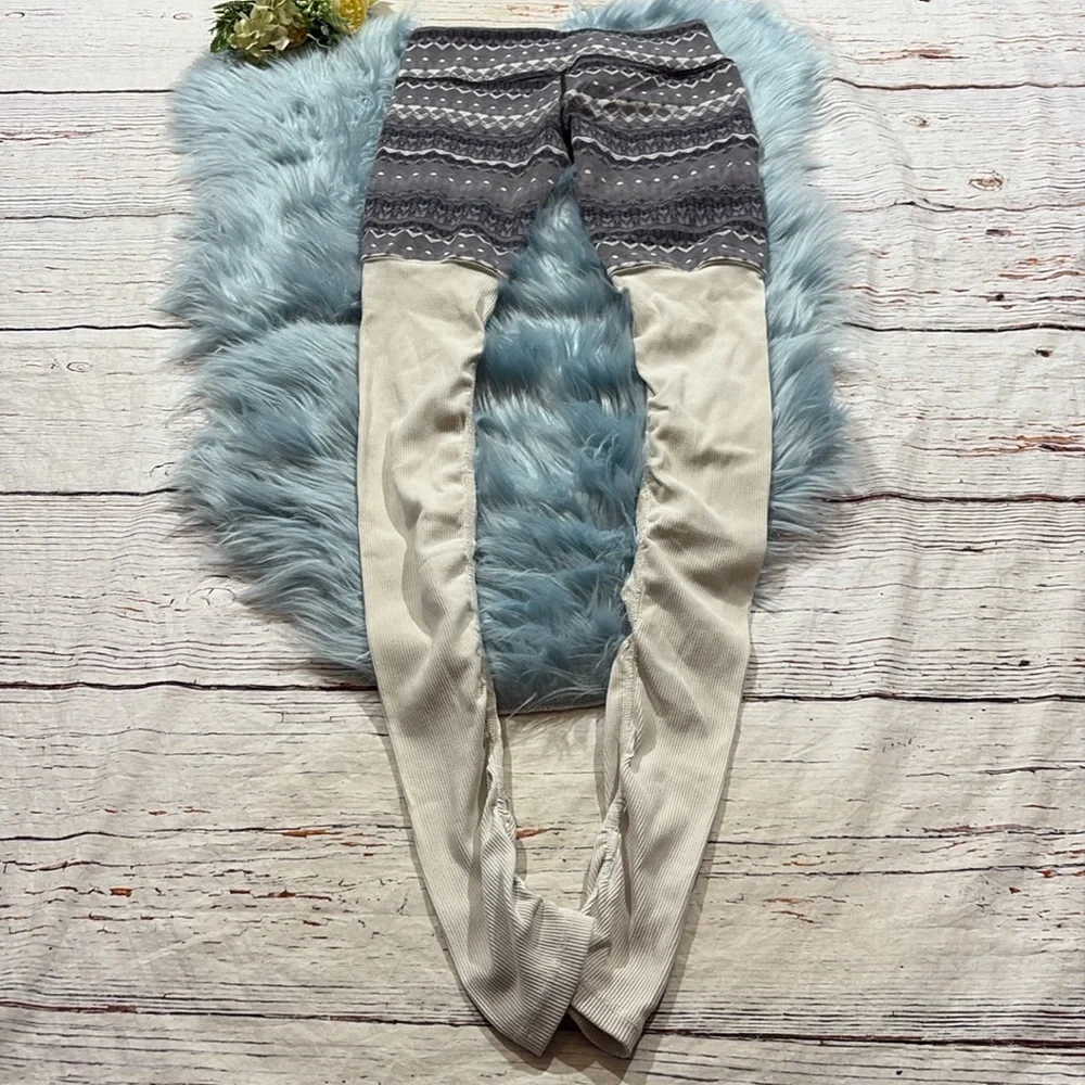 ALO YOGA Goddess Neutral Fair Isle Prism Leggings Low Rise Sz S